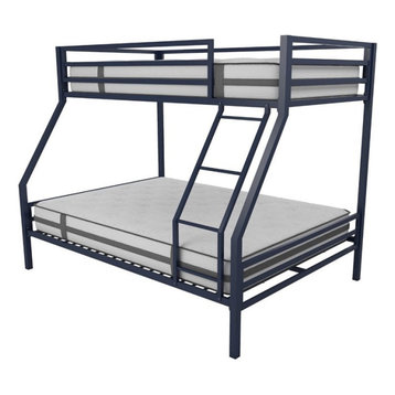 Novogratz Maxwell Twin over Full Metal Bunk Bed in Navy Blue