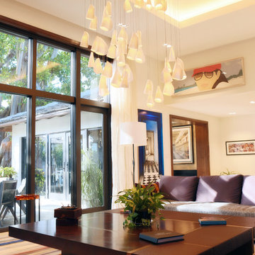 Open Living Room with Home Audio and Lighting Control