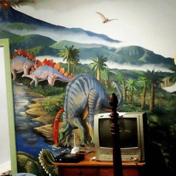 Dinosaur Mural - Kid's room