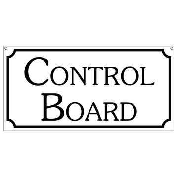 Control Board, Aluminum Casino Boardwalk Fair Carnival Ride Sign, 6"x12"