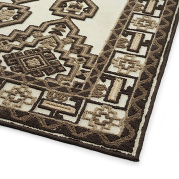 Warwick Collection Ivory 18" x 18" Square Indoor Throw Rug