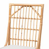 Dining Chair, Natural Rattan Frame With Bamboo Like Details & Cushioned Seat