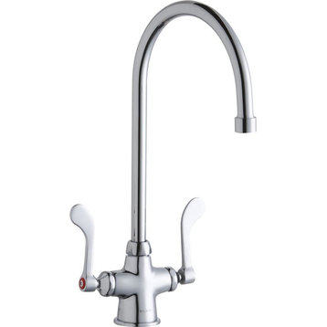 Elkay 1 Hole With Concealed Deck Faucet and 8" Gooseneck Spout