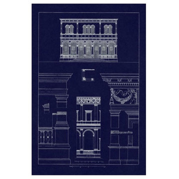 "Palazzo del Consiglio at Padua, Villa Farnesia (Blueprint)" Paper Art, 14"x20"