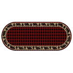 Mayberry Rug - American Destination Trailing Ege Lodge Accent Rug, Red, 2'2"x5'3" Oval - Inspired by travel destinations across the United States, this collection is a mixture of rustic and coastal looks.  The designs are meticulously crafted to give the ultimate picturesque rug.  A warm color palette will pair with rustic decor perfectly, and the polypropylene yarn is soft and ultra durable.  Machine made in Turkey.