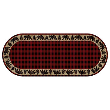 American Destination Trailing Ege Lodge Accent Rug, Red, 2'2"x5'3" Oval