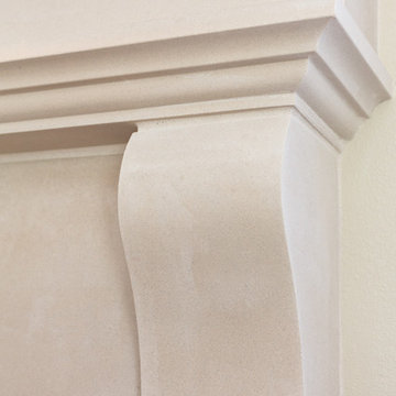 Modified Cambridge Cast Stone Fireplace Mantel Installation