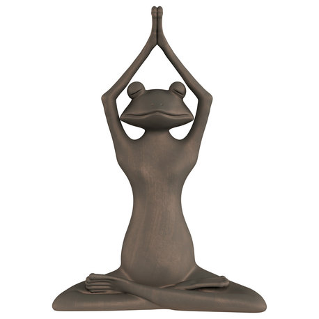 Strerching Yoga Frog Garden Statue by Pure Garden