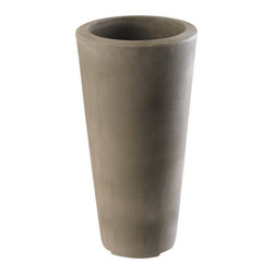 Crescent Garden - Bleeker Indoor/Outdoor Tall Round Planter with Sand Cavity - Outdoor Pots And Planters