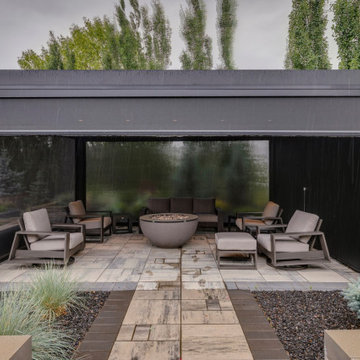 Freestanding Pergola with Phantom Screens & Pergola Over Deck Seating Area