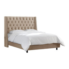 Williams Queen Nail Button Tufted Wingback Bed, Mystere Mondo