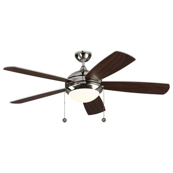 52" Discus Classic Ceiling Fan, Polished Nickel
