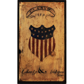 Vintage Signs Americana Distressed Natural Wood Patriotic Sign