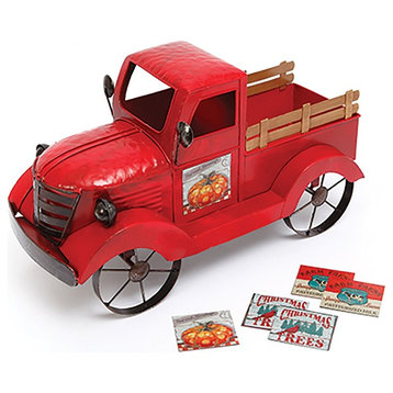 Antiqued Red Farm Truck