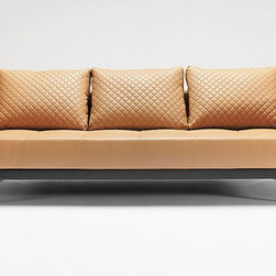 Innovation USA Cassius Deluxe Camel Leather Textile Sofa Bed - Sofas