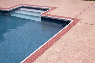 Tru-Knockdown applied over a pool deck ( Sprayed Concrete overlay)