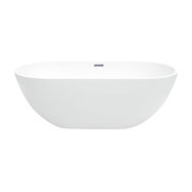 Barnet Oval Freestanding Bathtub, White Acrylic, 61"