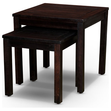 DTY Outdoor Living Longs Peak Eucalyptus Nesting Tables, Espresso