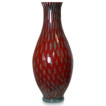 Firenze Vase, Scottish Red with Pattern/High Gloss