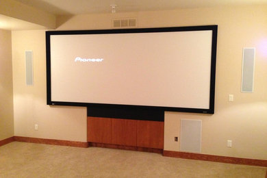 Design ideas for a traditional home theatre in Denver.
