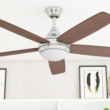 Prominence Home Ashby Ceiling Fan with Light and Remote, 52 inch, Chrome