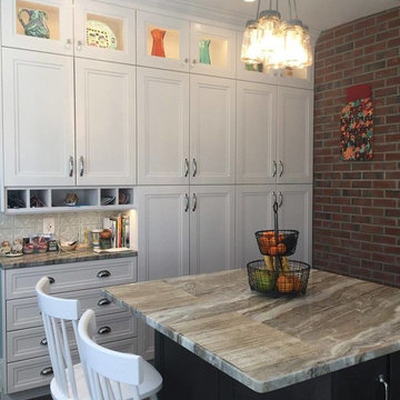 Omega Loring Full Access Transom Cabinetry with Fantasy Brown Quartzite Counters