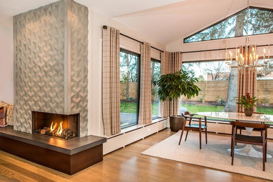 Trendy living room photo in Denver
