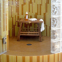 Spa Teak Shower Bench with Shelf - Shower Benches & Seats