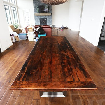 Metal Base Reclaimed Wood Tables