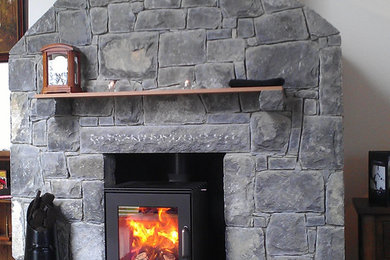 Limestone Fireplace