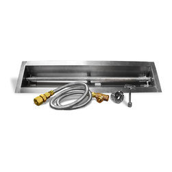 30 Inch Line of Fire Stainless Steel Pan and Burner, Natural Gas - Fire Pits
