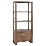 Classic Home - Fenmore 2 Drawer Bookcase By Kosas Home - Minimalist design and a natural finish give this bookshelf a laid-back, timeless appeal to suit any decor. Designed with ample storage and display space, this piece boasts classic style and versatility for any space. Kiln-dried wood ensures lasting durability.
