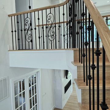 Project #120 | White Oak Staircase with Iron Balusters
