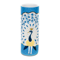 Waylande Gregory Fan Peacock Cylinder Vase - Products