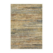 Aegina Soft Stripes Gold/Green Area Rug, 7'10"x10'10"