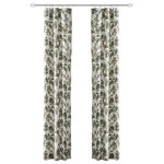 Ellis Curtain - Madison Floral Tailored Panel Pair, Blue, 56"x84" - Make a colorful, stylish statement in any room with this rich and beautiful floral. The tailored panel pair is constructed using 50-percent polyester/50-percent cotton duck fabric that creates a smooth draping effect, soft texture and easy maintenance. Each curtain panel is constructed with a 2-inch header and 3-inch rod pocket. Two tiebacks are included for a different look.  For wider windows simply add multiply panels together. Easy care machine washable.