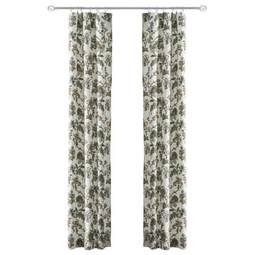 Madison Floral Tailored Panel Pair, Blue, 56"x84"