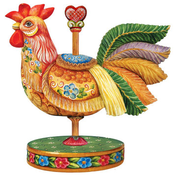Rooster Wood Ornaments
