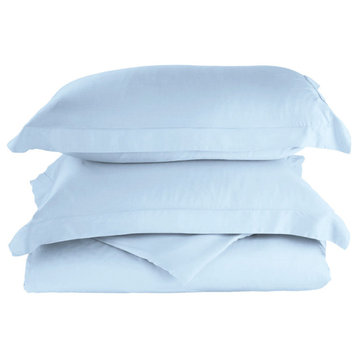 Luxury Solid Washable Duvet Cover Pillow Sham, Light Blue, King/Cal King