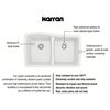 Karran Undermount Quartz 33" 50/50 Double Bowl Kitchen Sink Kit, White