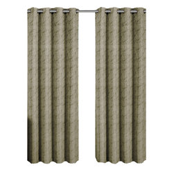 Royal Tradition - Tabitha Paisley Curtains Jacquard Grommet Panels, Taupe, 54"x63" Single - Curtains