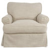 Sunset Trading Horizon Fabric Slipcovered T-Cushion Chair in Linen Beige