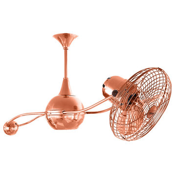 Matthews Fan, Brisa 2000 Rotational Ceiling Fan, Polished Copper, Metal Blades