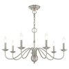 Traditional Chandelier, Brushed Nickel