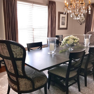 Transitional Living & Dining Room Layered with textures- Rose T. Bien-Aime