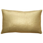 Pillow Decor Ltd. - Pillow Decor - Tuscany Linen Metallic Throw Pillow, Gold, 12" X 20" - These 12 x 20 rectangular pillows are made from 100% linen with a metallic gold finish. On your finger you'd consider the color 14 karat, with the lighter soft undertone of the natural linen fabric. But throw this pillow on a bed or sofa and you've got all the eye catching glitter and grace of pure gold.