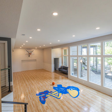 Two-Tiered Basement Designed for Family Fun