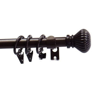 5/8" Urbanest Ball Adjustable Single Curtain Rod Set with Rings 5/8" Urbanest Ball Adjustable Single Curtain Rod Set with Rings