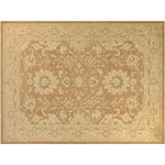 Bareens Designer Rugs - Boho Chic Ziegler Barbera Brown Tan Hand-Knotted Wool Rug - 9'11'' x 13'7'' - Enhance the ambiance of your home with this magnificent Persian-influenced Turkish hand-knotted rug made by skilled artisans capable of creating the most exceptional vegetable dyes and hand-spun wool. This exquisite handmade rug is a one-of-a-kind Peshawar Kafkaz, otherwise identified as Chobi, Chobi Peshawar, Oushak, or Ziegler rug. These handmade rugs are crafted in Pakistan utilizing superior-quality wool imported from Australia, New Zealand, and Korea in two types of weaves: the Persian weave and the Mori weave. This rug is meticulously crafted by hand using the finest natural vegetable dyes extracted from local plants. The artisans use a blend of hand-spun local and fine merino wool, resulting in a rug with a compelling texture, higher lanolin content, and longer staple. The artisans occasionally incorporate natural or artificial silk into the pile to enhance specific motifs. The finished product is an awe-inspiring execution of flawless design and an understated palette that exudes elegance.