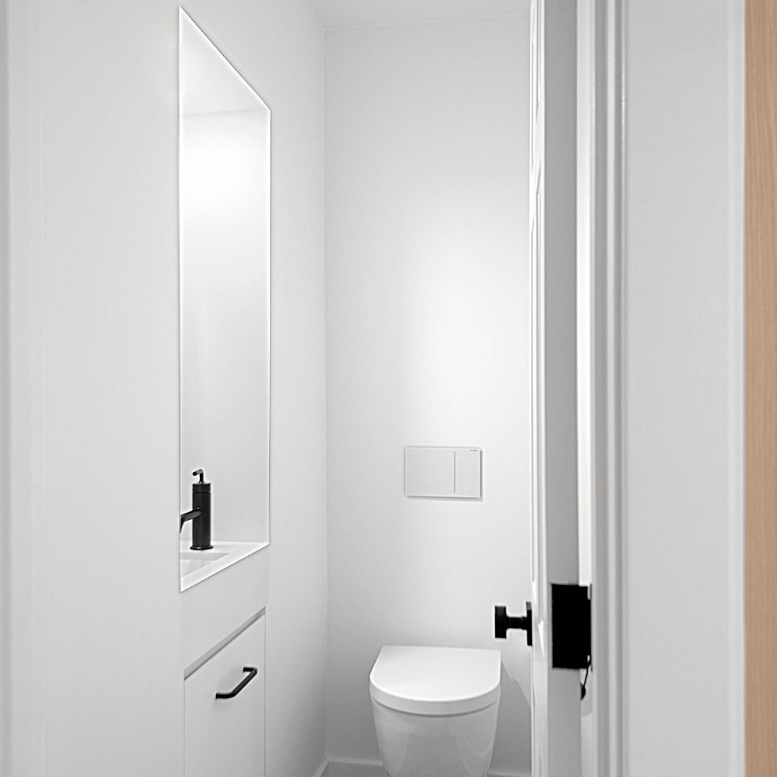 Modern White Powder Room